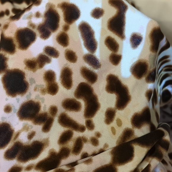 J. Lo Animal Print Ruched Sides 3/4 Sleeve Dress - Picture 13 of 17